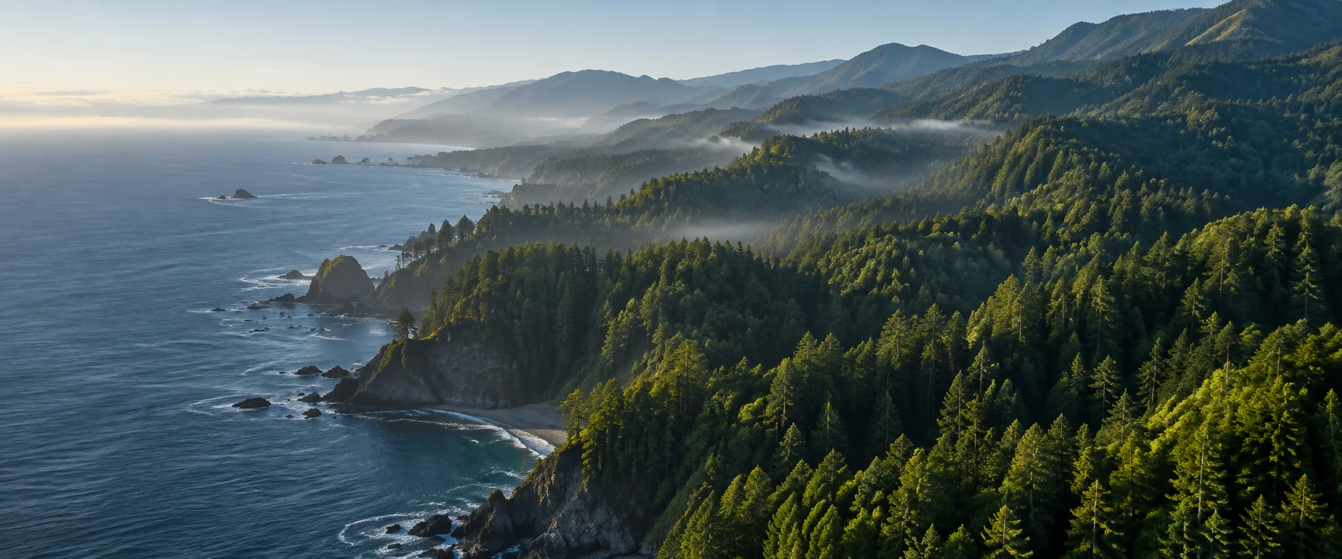 Coastal hills and ocean